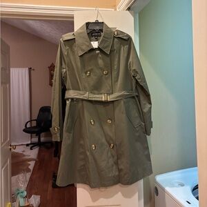 Olive green double breasted coat